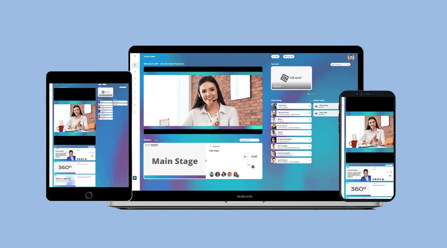 InEvent event management and hybrid event platform interface