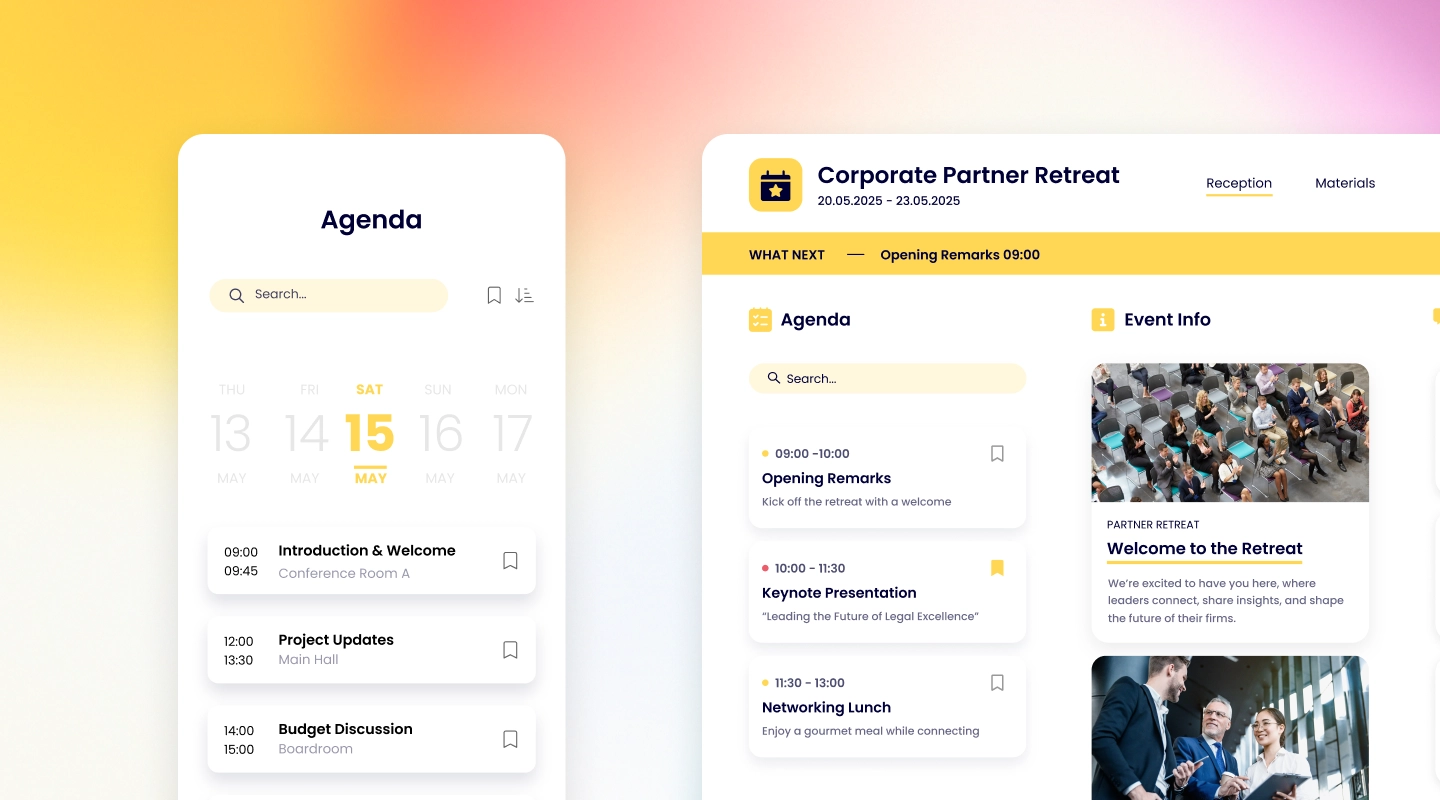 Event agenda featured in promotional content to help drive registrations