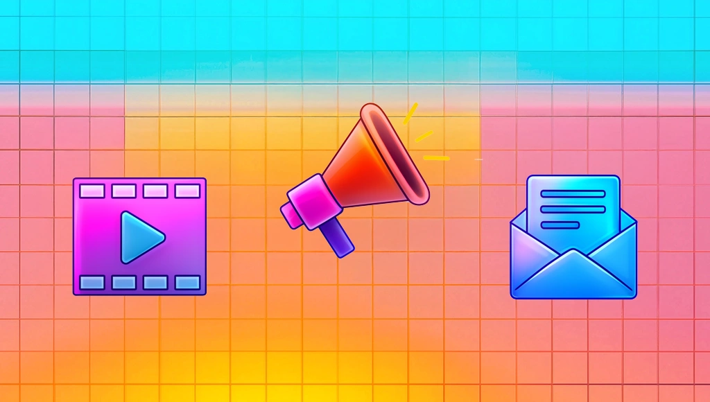 Illustrated event promotion cover with social posts, email marketing, and registration growth graphics