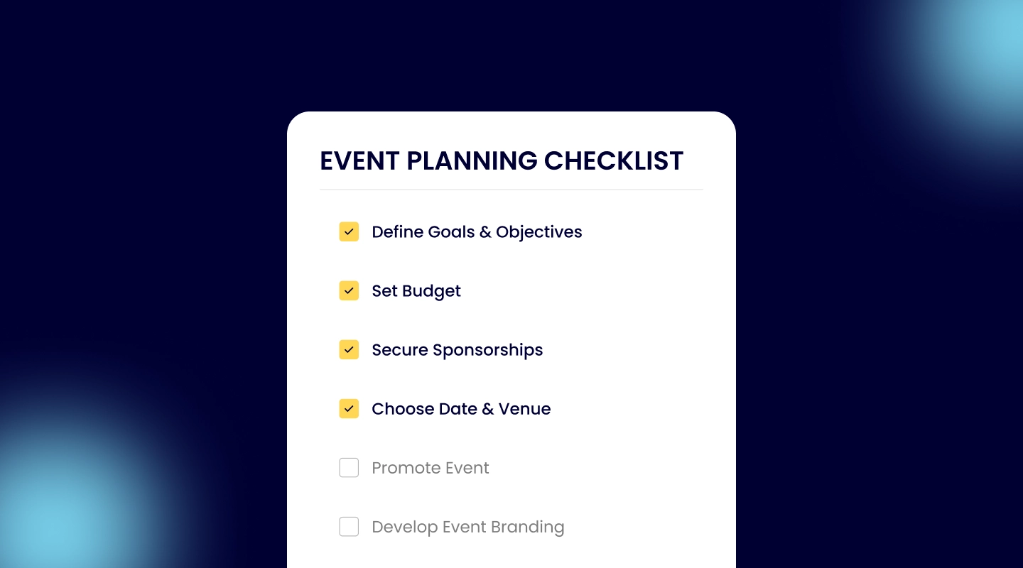 Illustration of an event planning checklist used to confirm sponsorship readiness before outreach