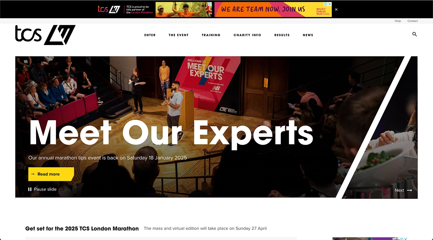 London Marathon website