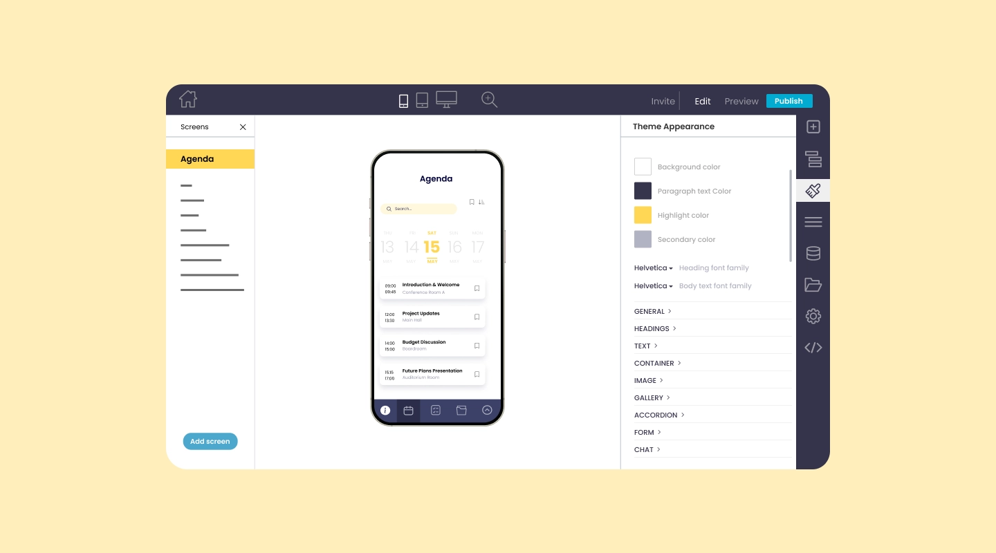 Step-2: Customize branding and agenda