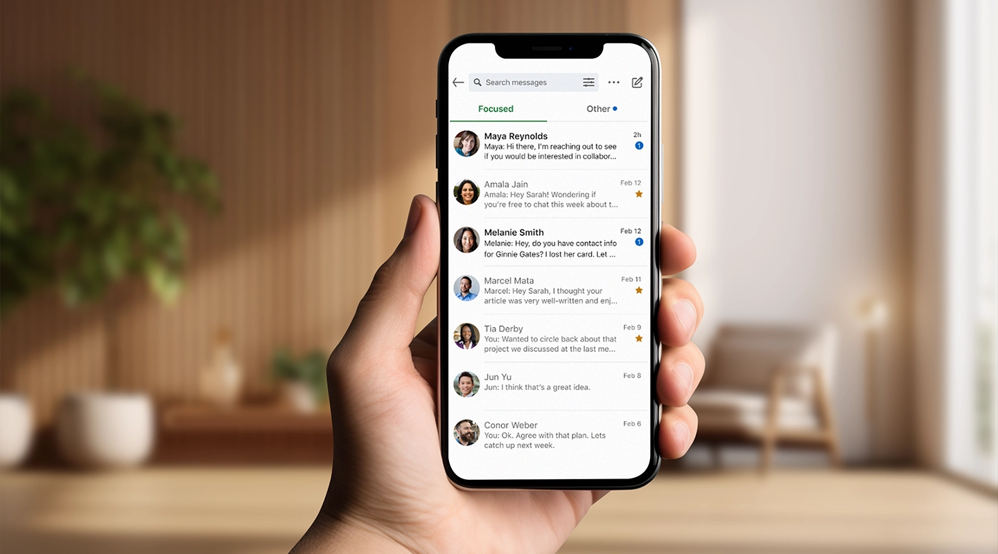Post-event follow-up message being sent after a networking event