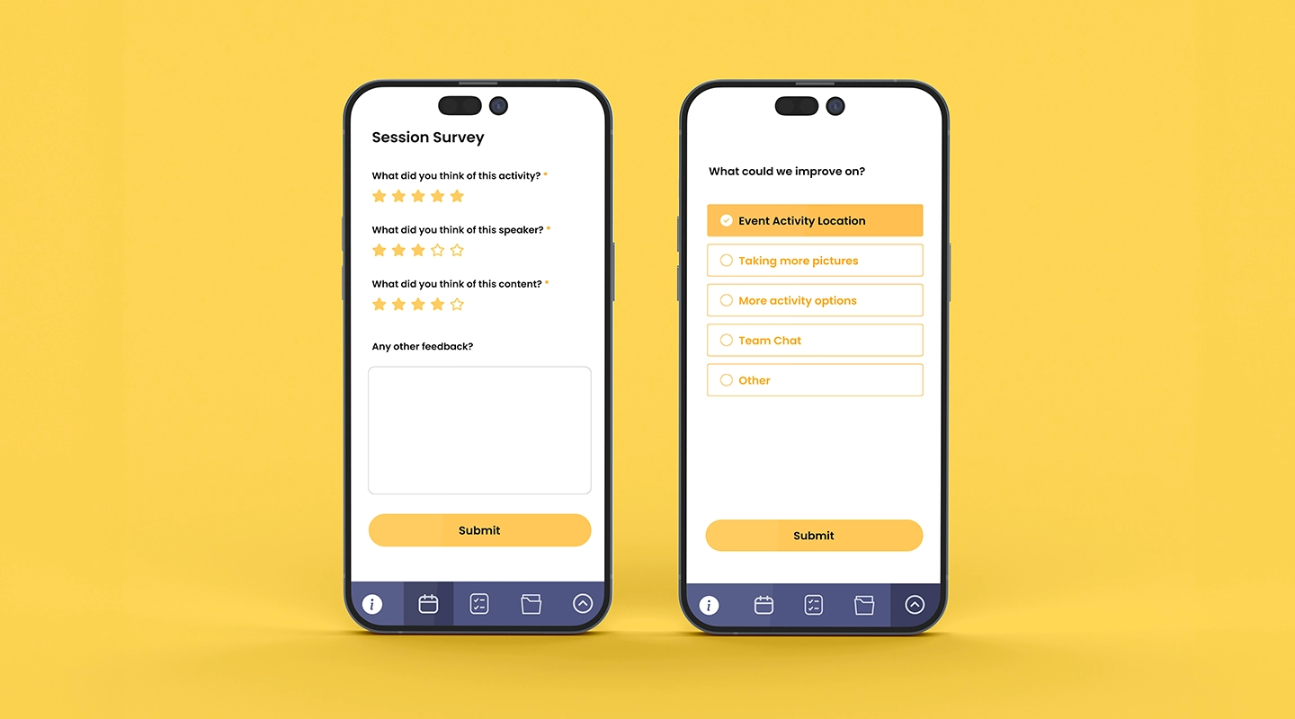 Fliplet event survey and poll app