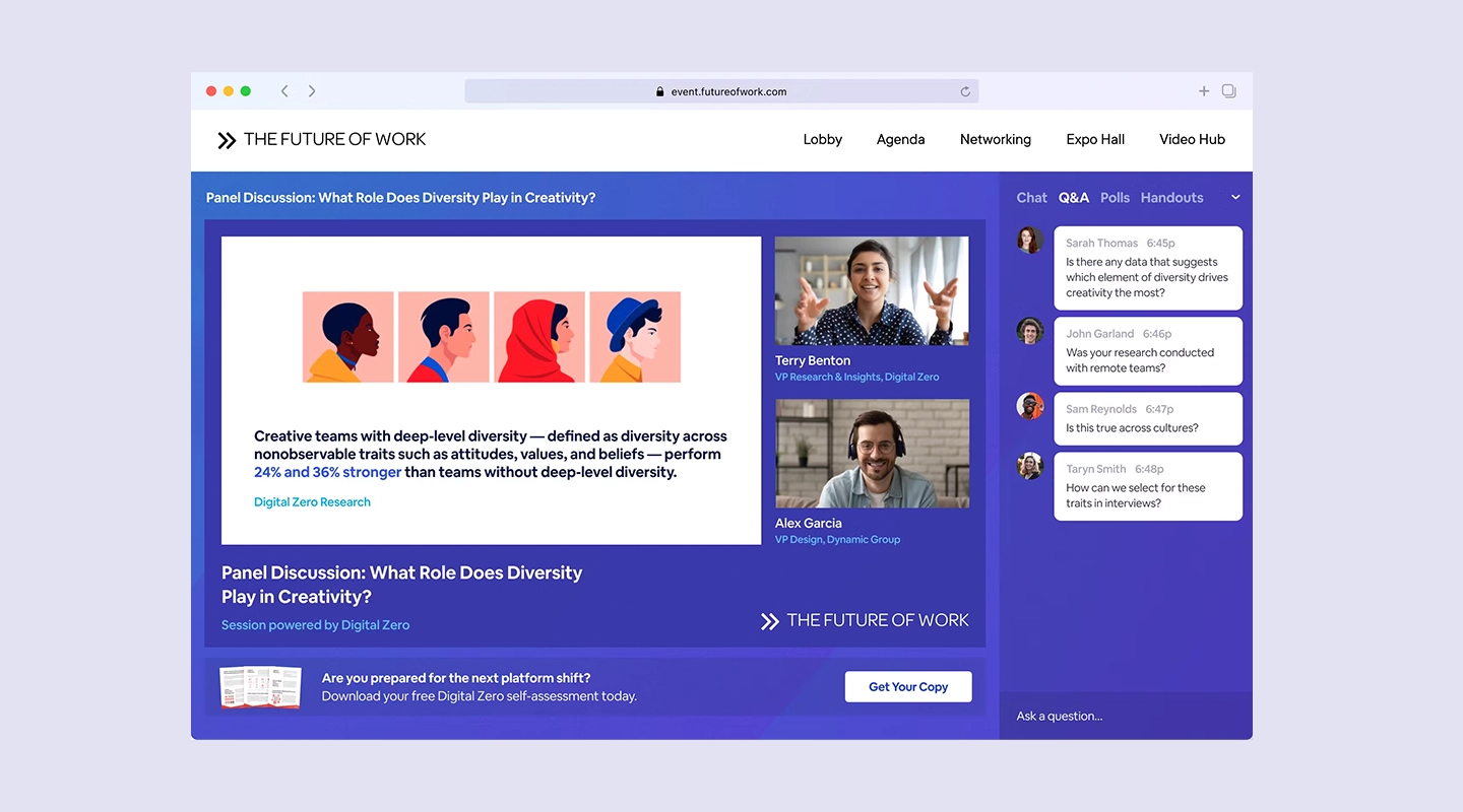 BigMarker webinar and virtual event platform interface