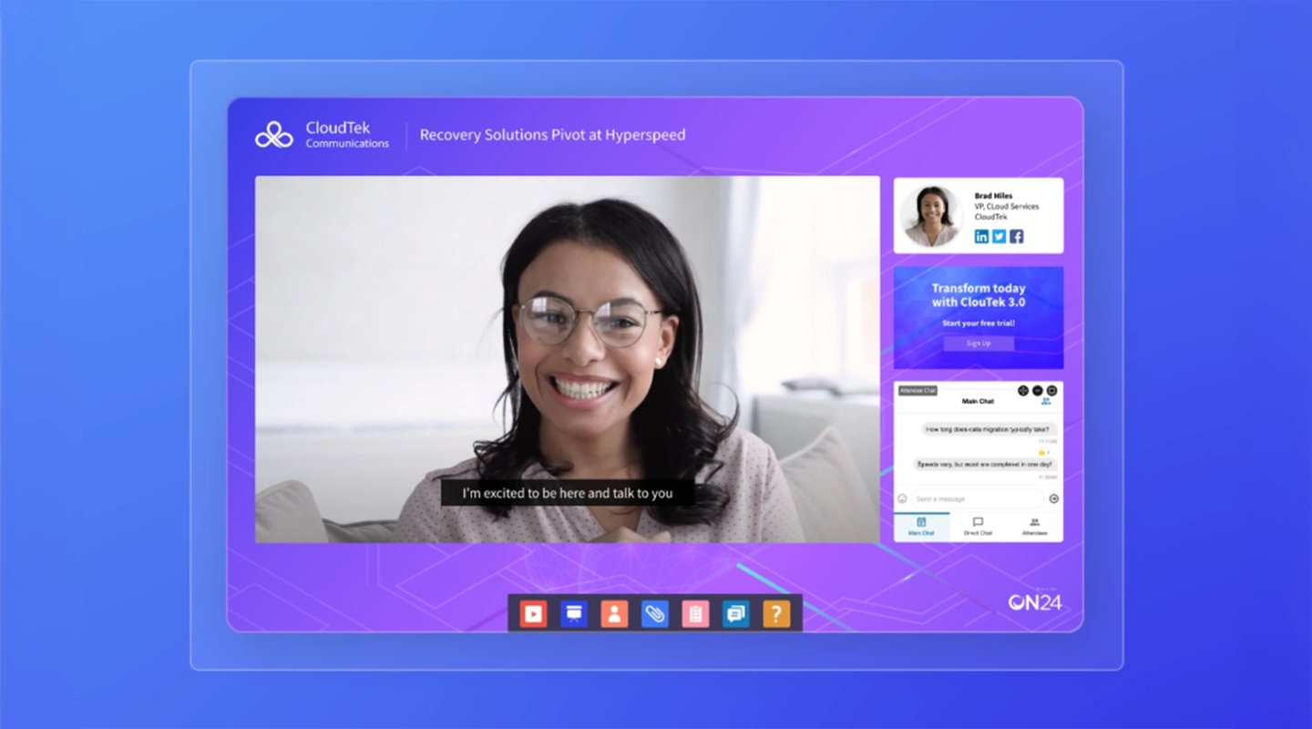 ON24 webinar and digital experience platform interface