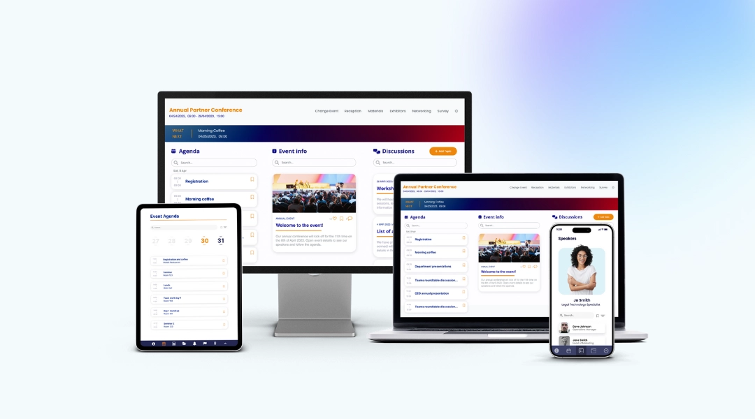 Fliplet event app and event management platform interface for Whova comparisons
