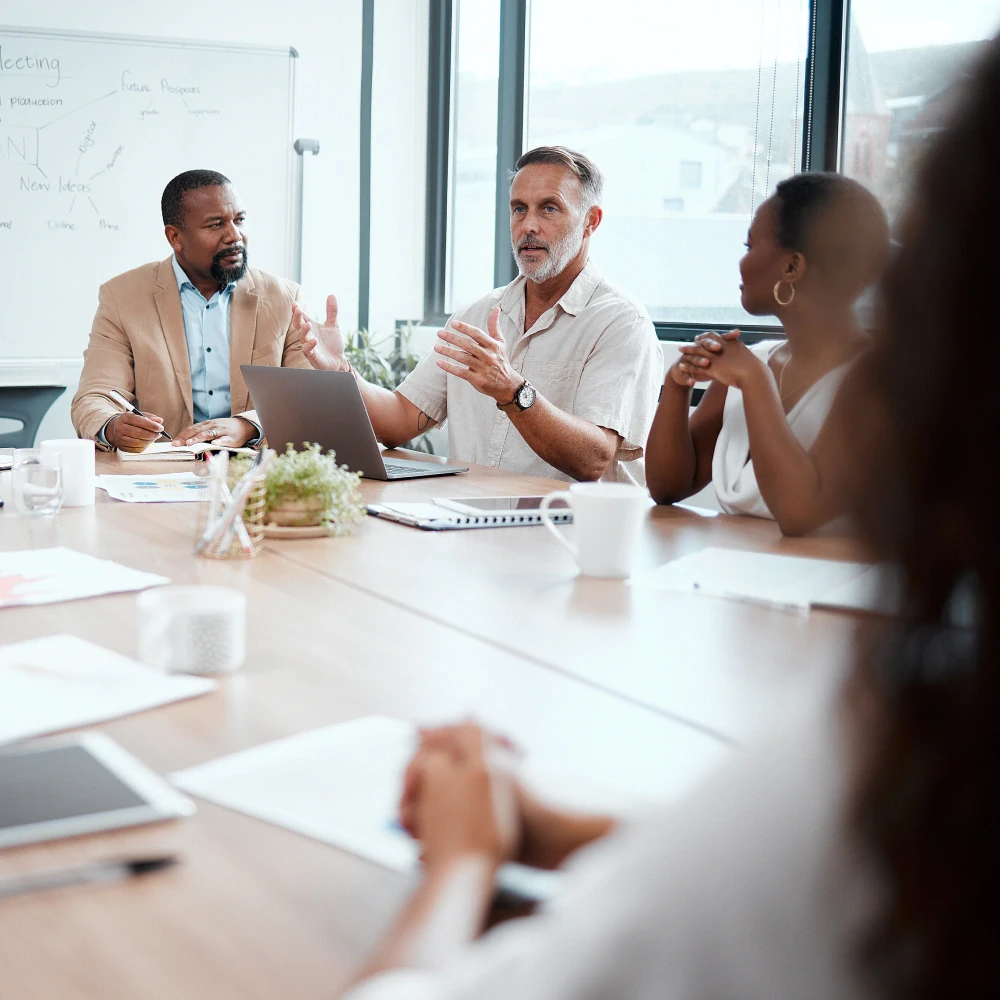 Professional corporate event with engaged attendees