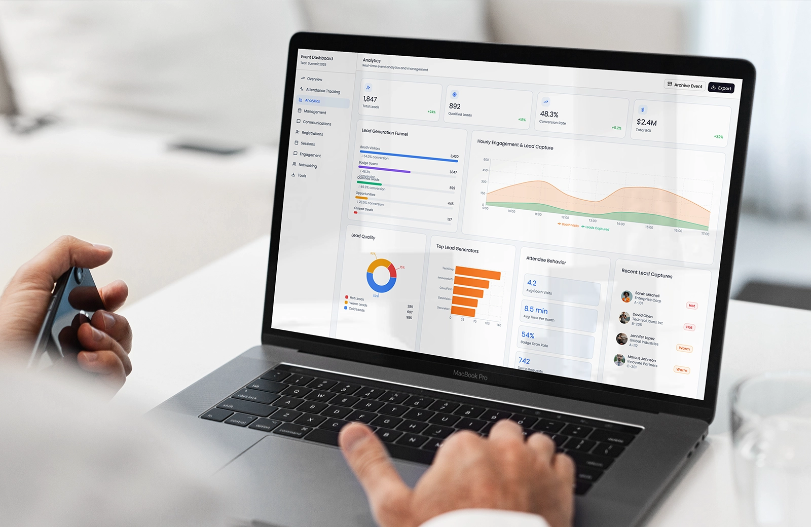 Corporate event analytics dashboard