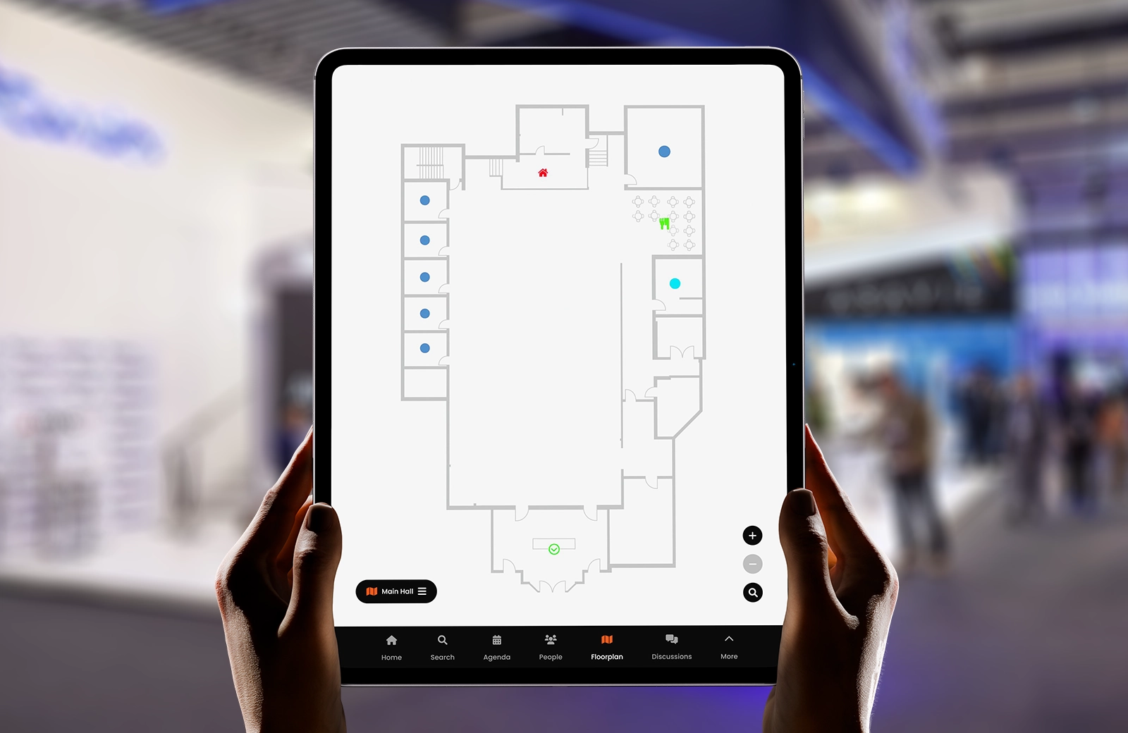 Interactive exhibition floor plan