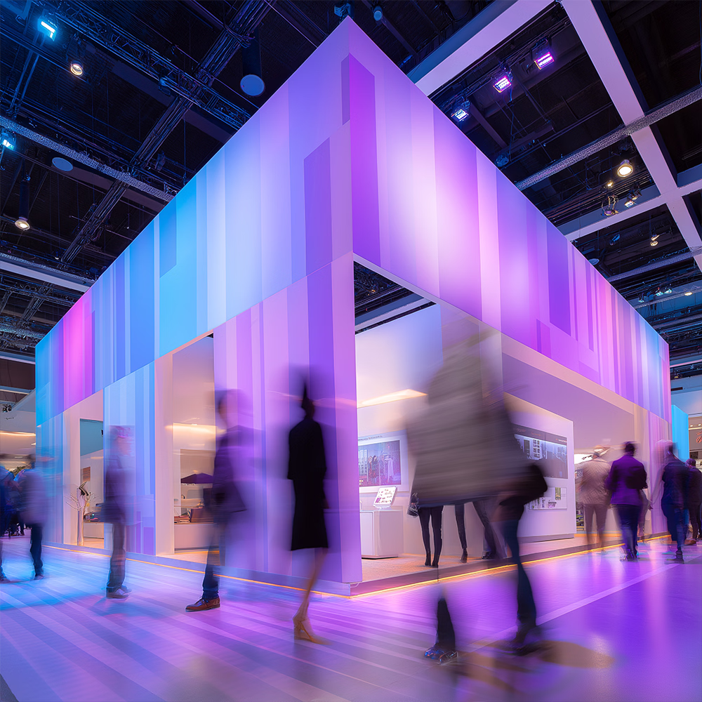 Industry show floor with exhibitors and attendees