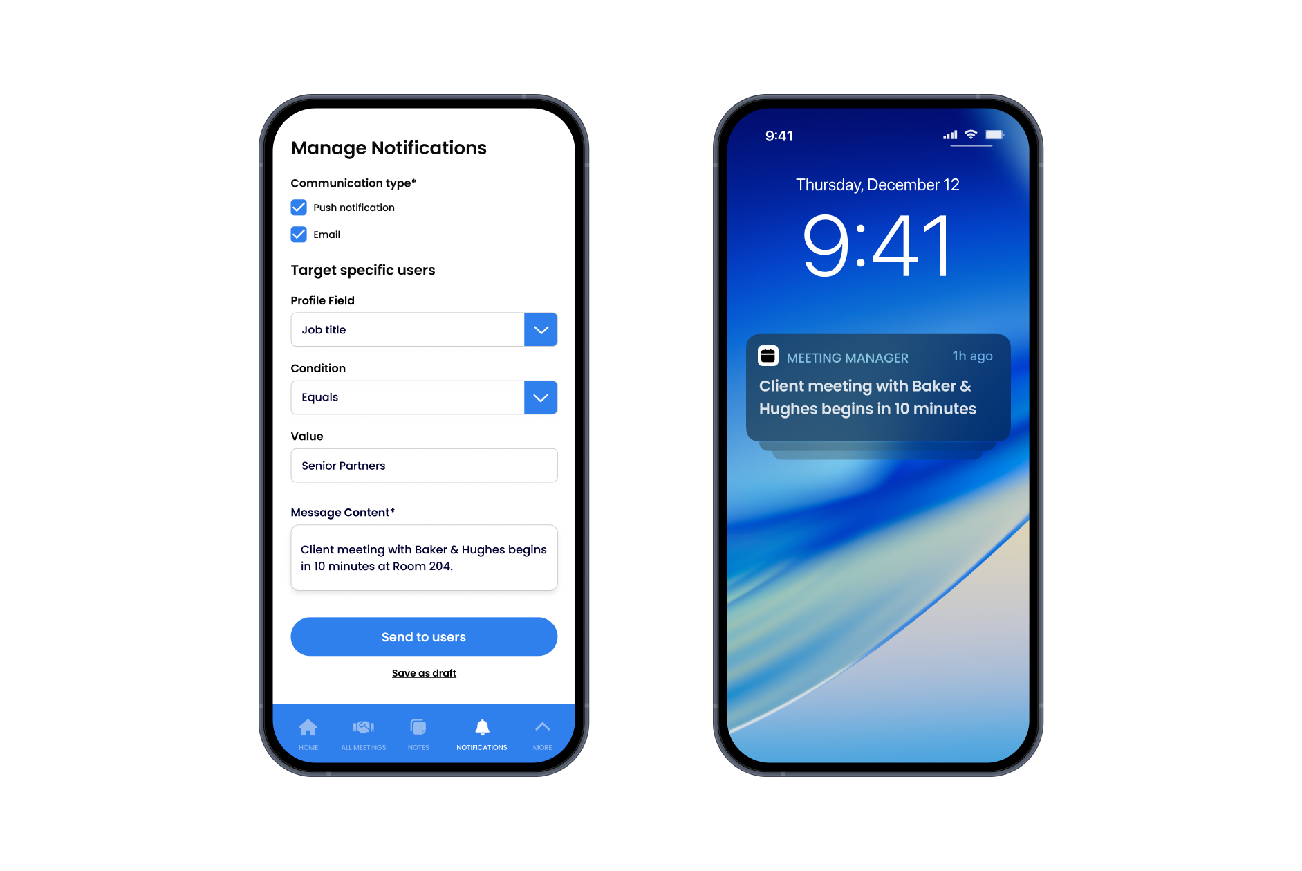 Notifications screen