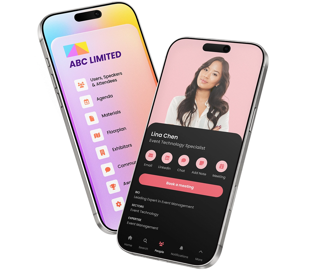 Mobile event app interface