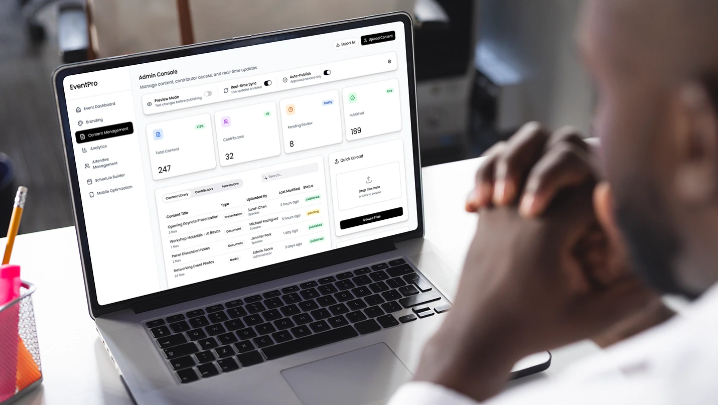 Illustration showing real-time content management capabilities