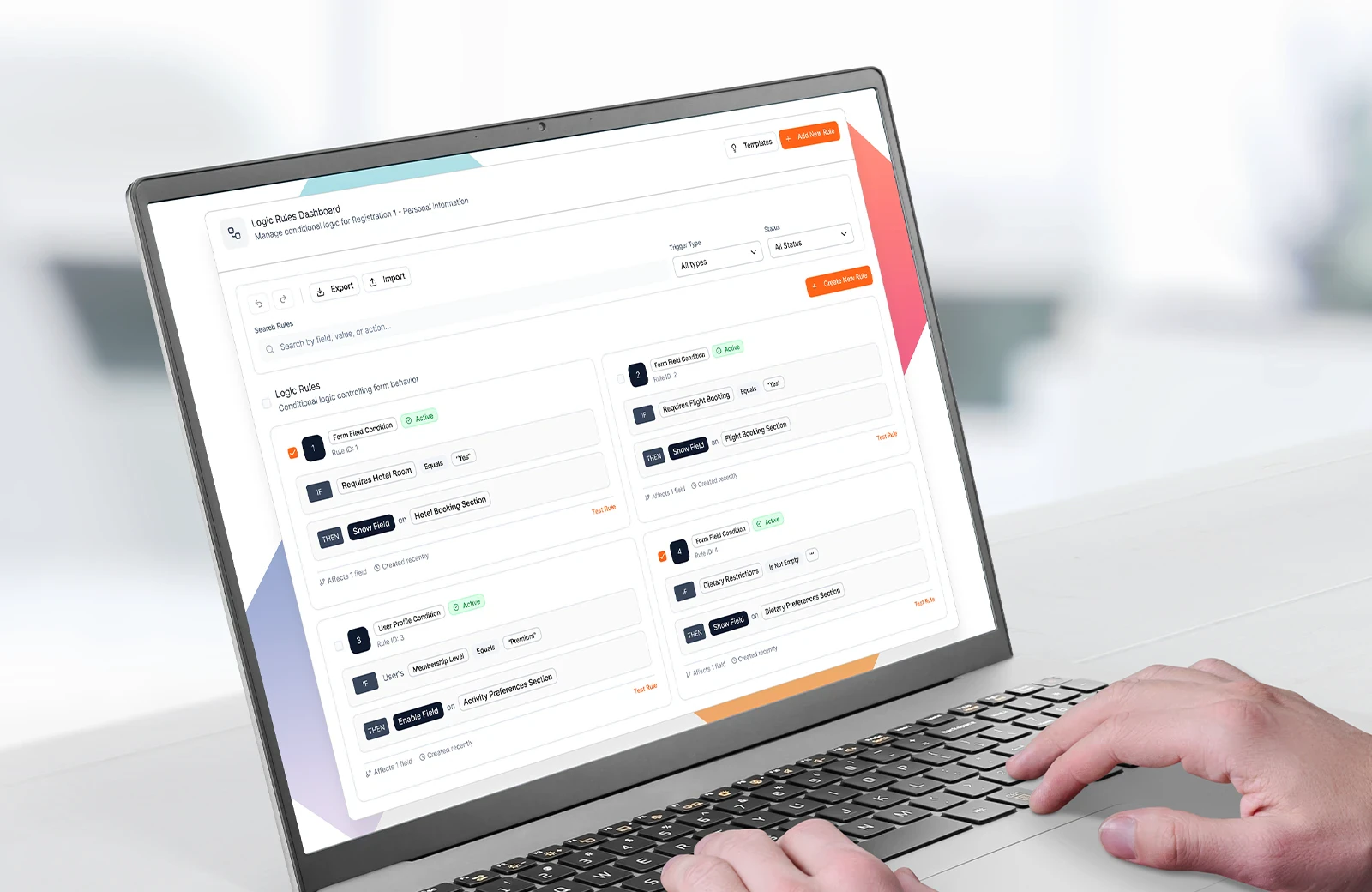 Smart registration form configuration interface