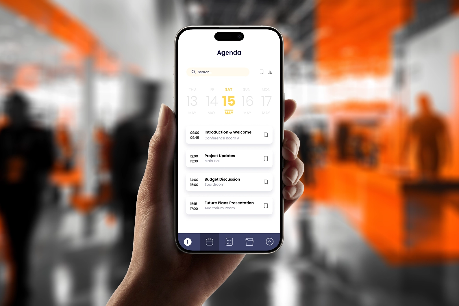 Retreat agenda planning on mobile