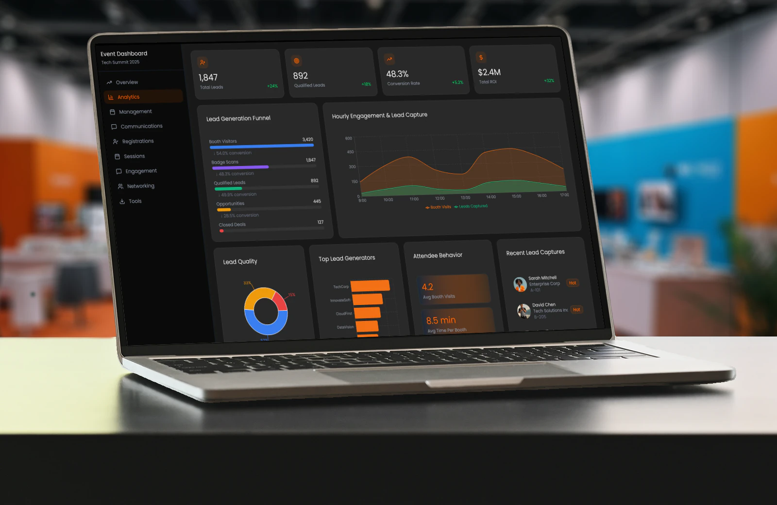 Trade show analytics and ROI dashboard